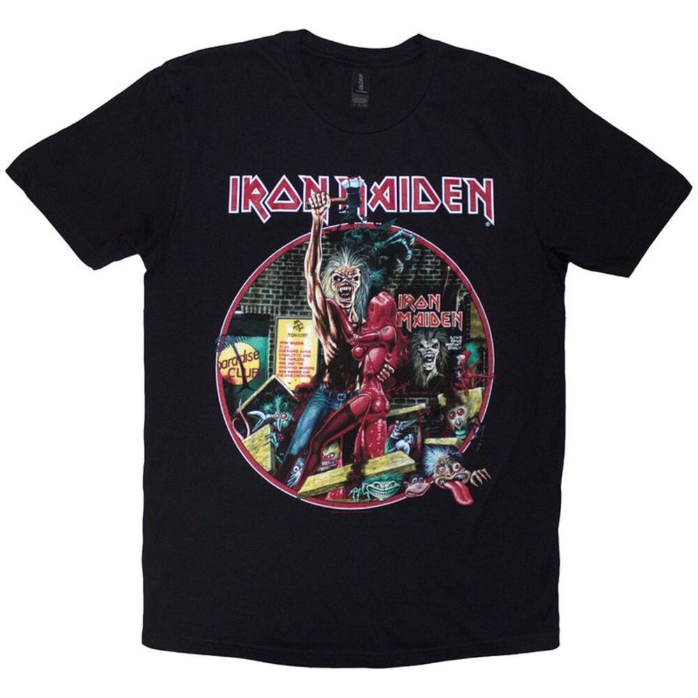 Iron Maiden Unisex Adult Paradise Club Circle T-Shirt / Black/Black